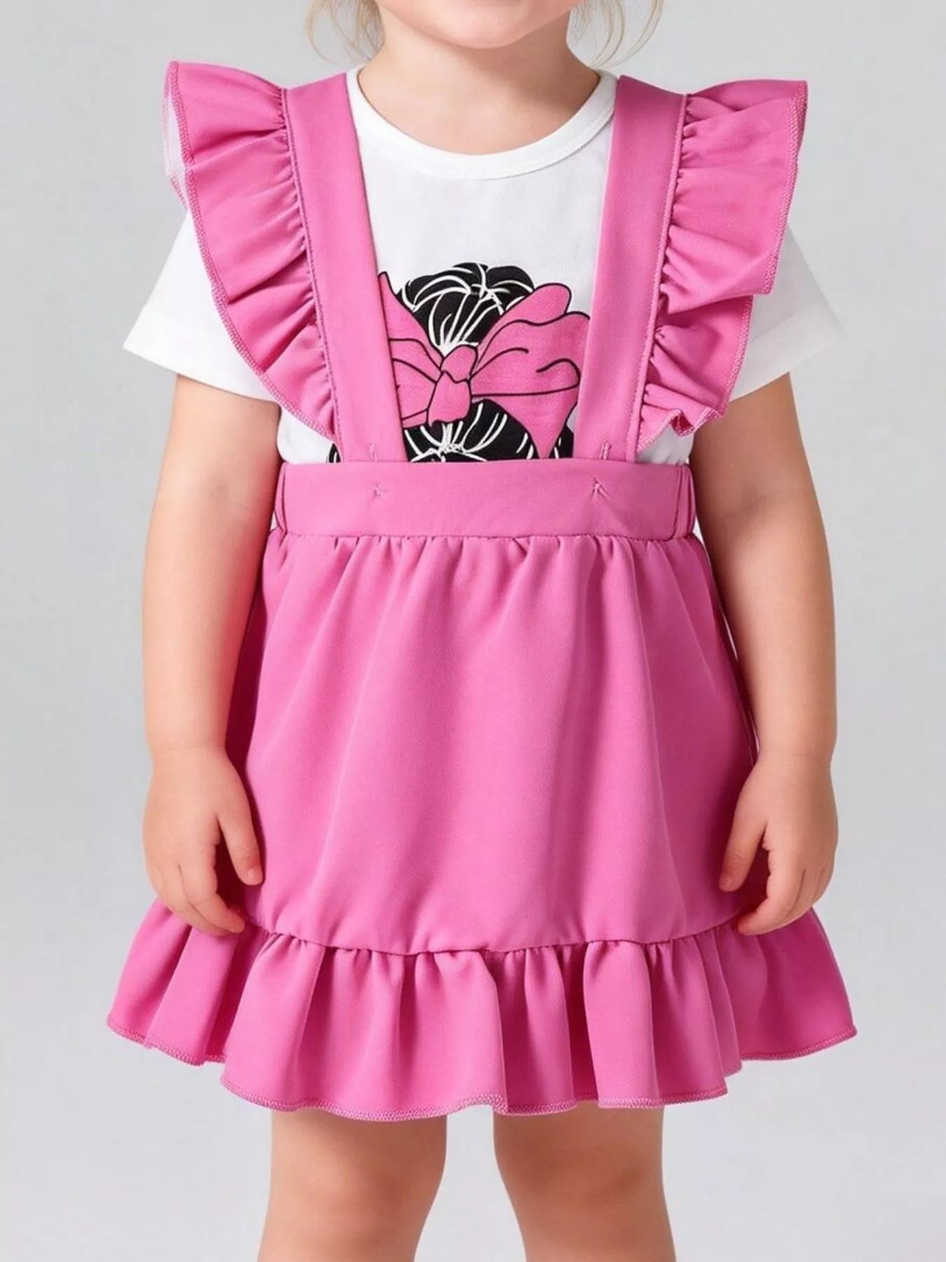 Children's Ruffled Graphic Bodysuit and Dress Set