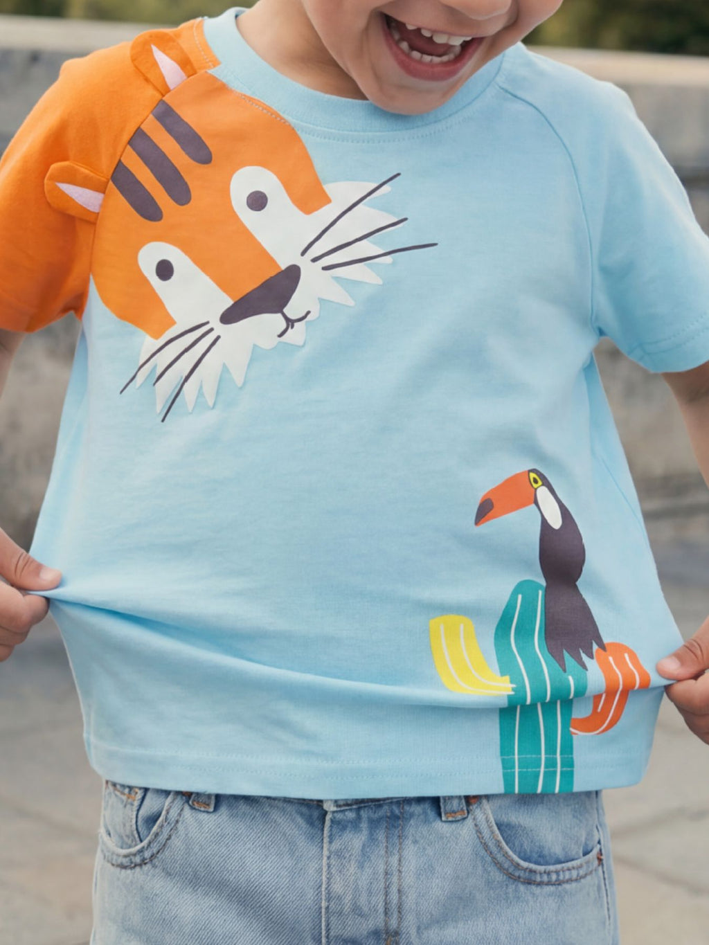 Children's Animal Print Round Neck T-Shirt