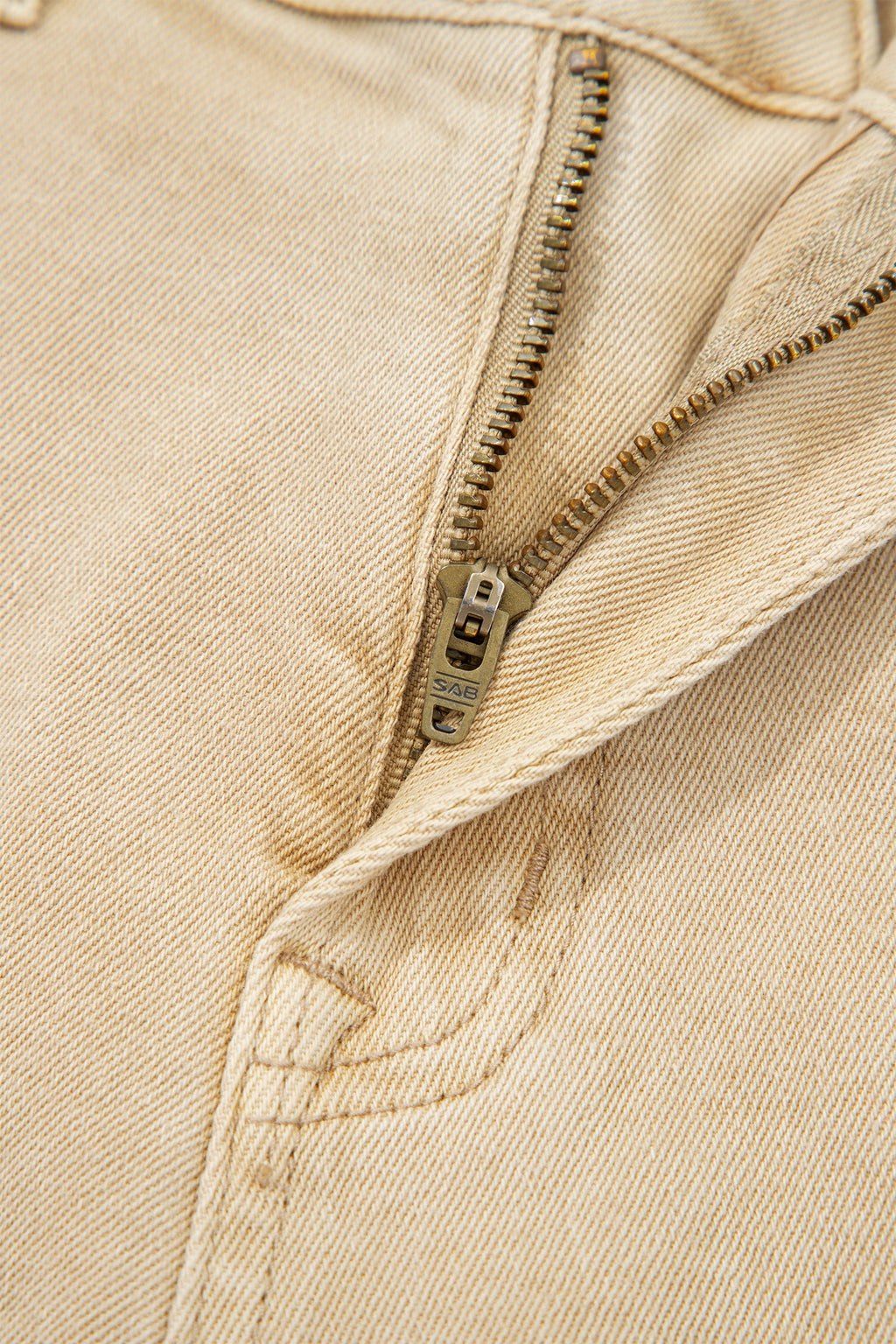 Apricot Solid Color Seamed Center Wide Leg Cropped Jeans