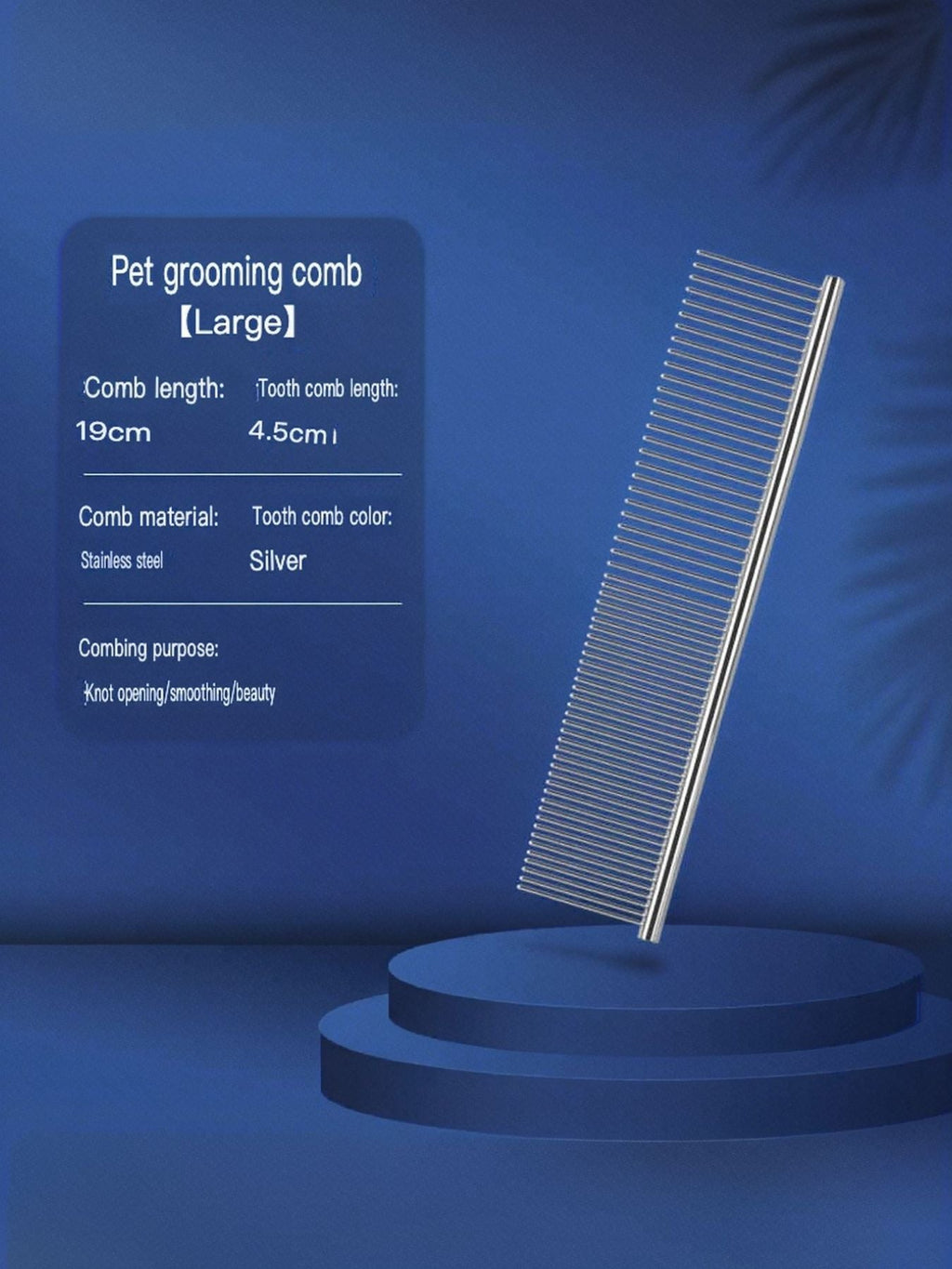 Stainless Steel Pet Grooming Comb for Hair Removal