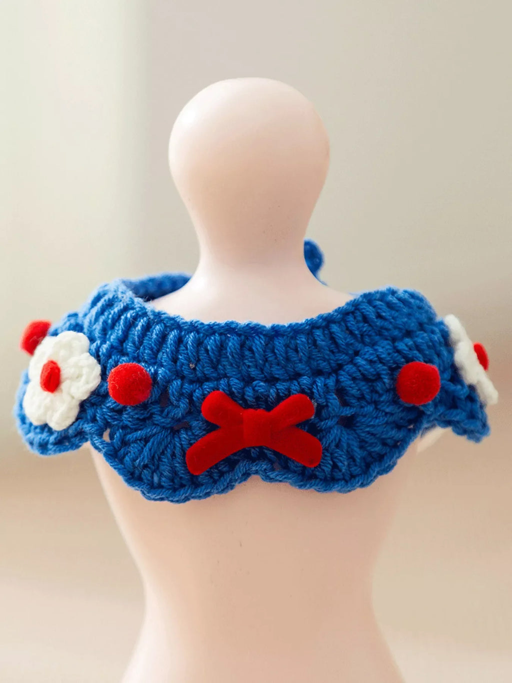 Knitted Floral Pet Collar