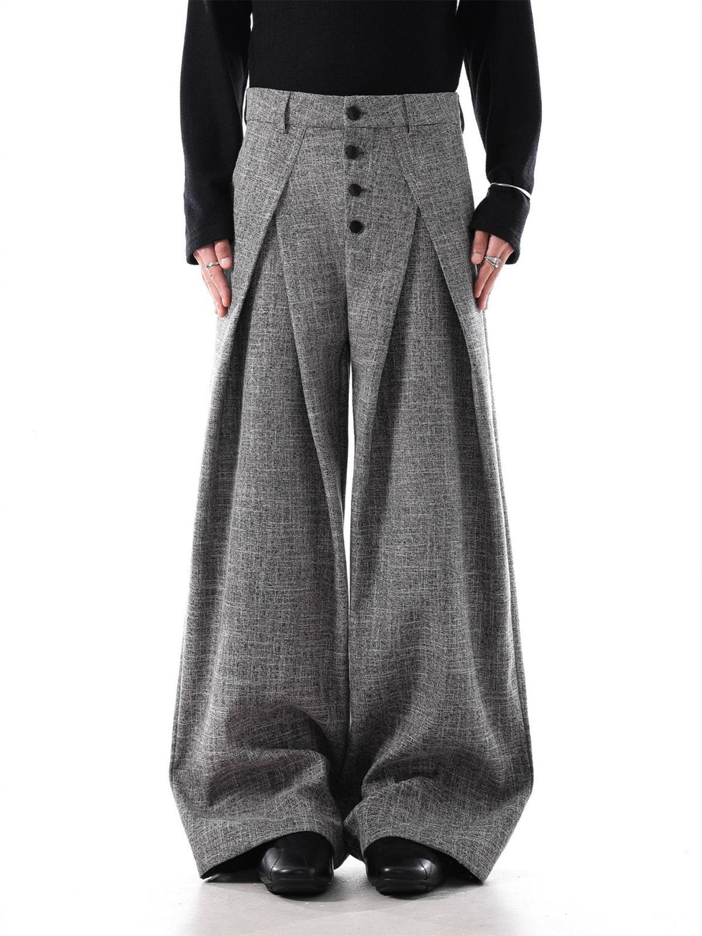 Men's Plus Size Wide Leg Pleated Pants