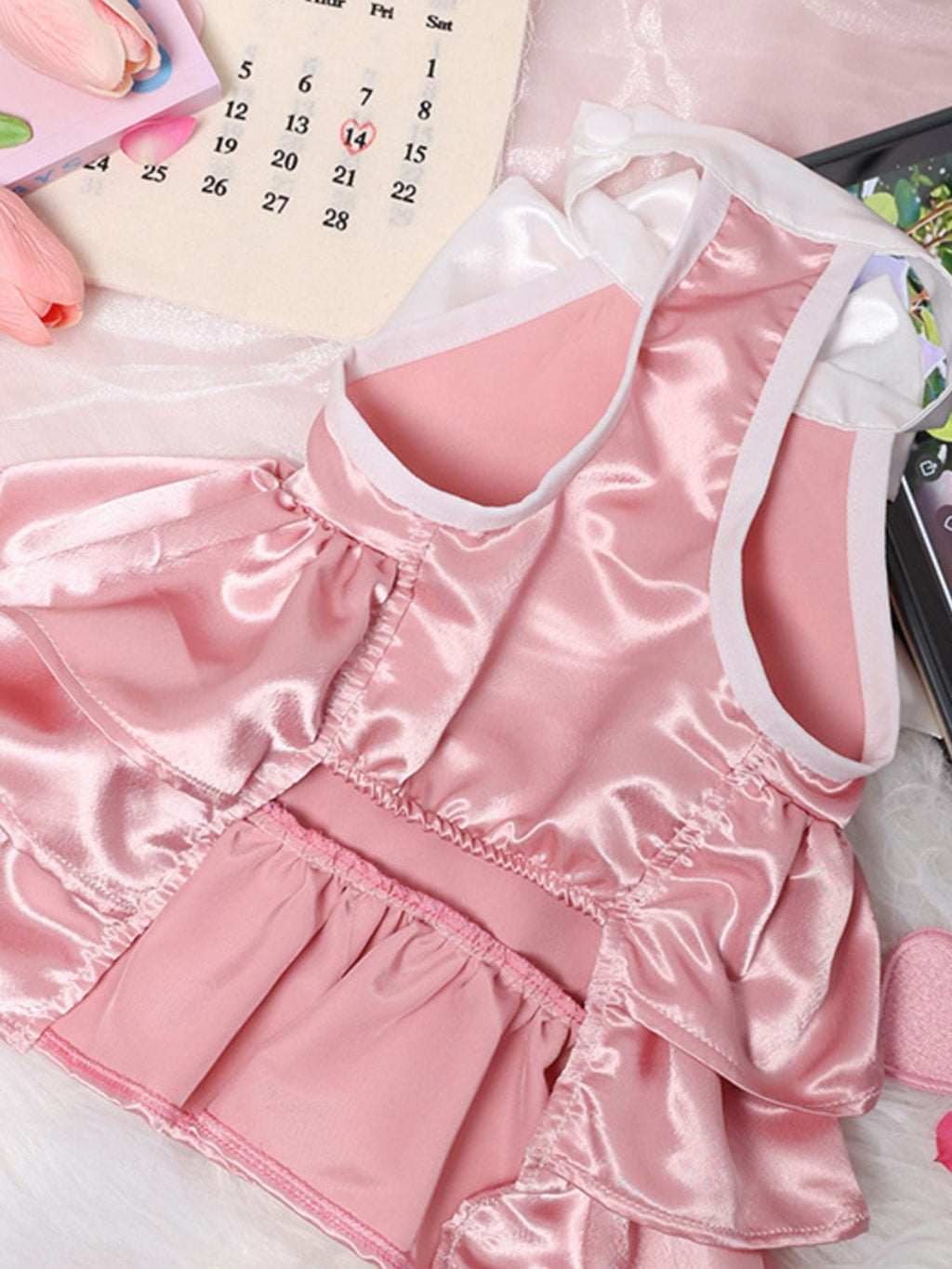 Bow Layered Ruffled Pet Dress