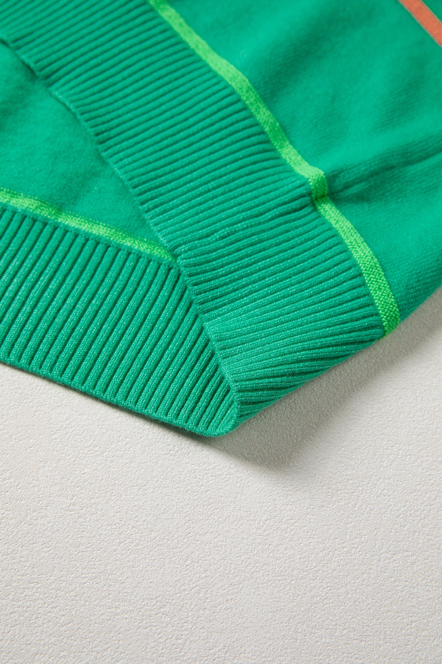 Green Stripe Round Neck Knitted Sweater Tank