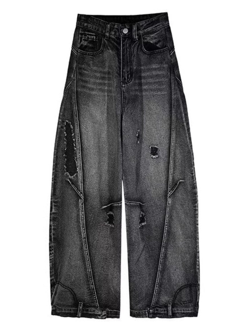 Men's Full Size Wide Leg Distressed Jeans Plus Size