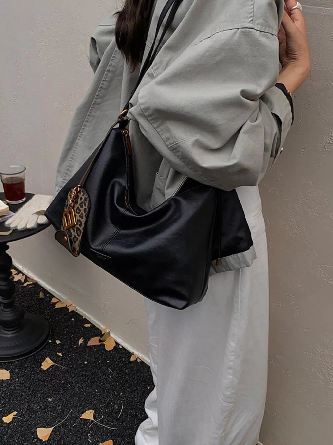 Leather Adjustable Strap Shoulder Bag
