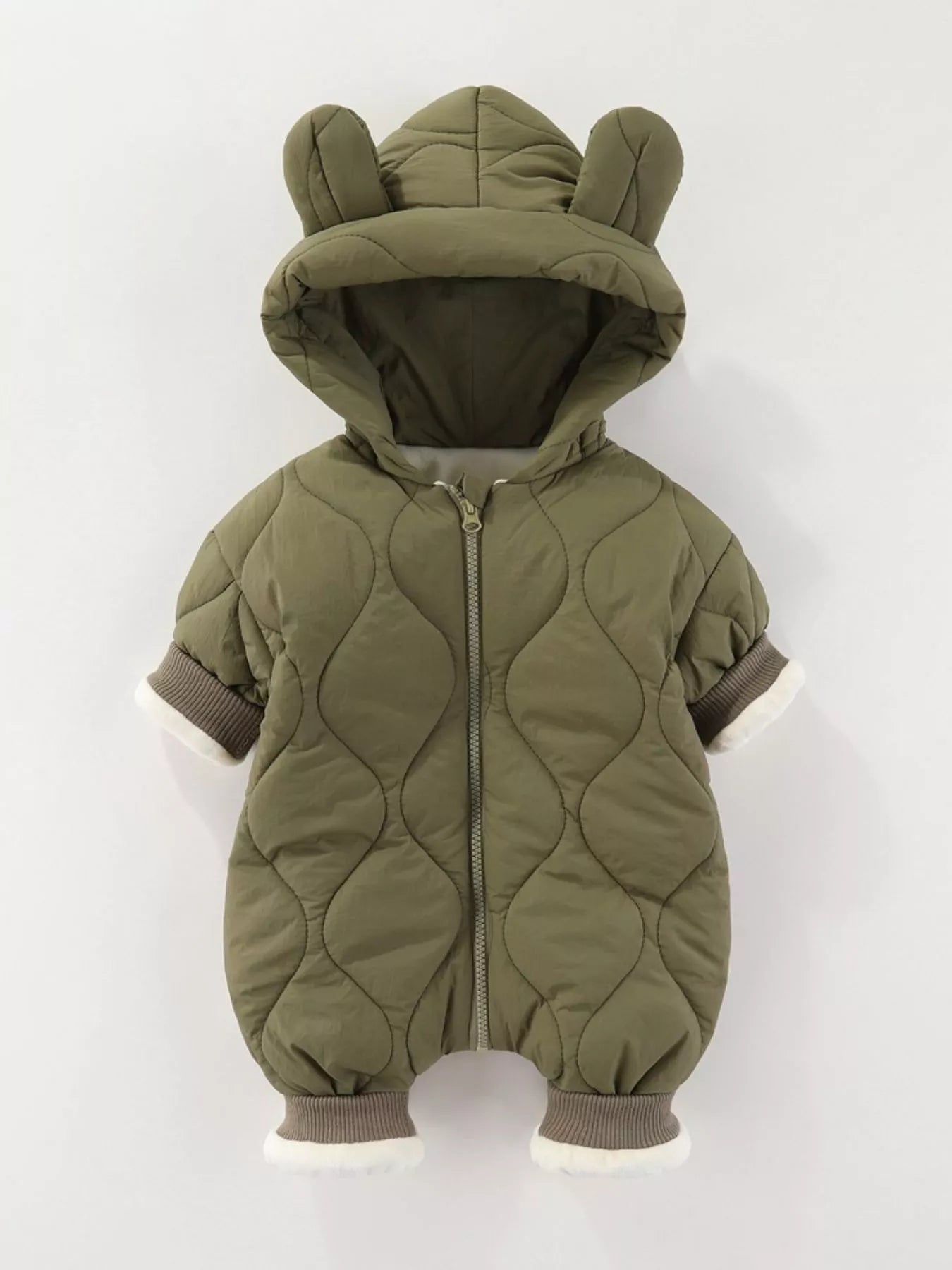 Children's Zip Front Hooded Padded One-Piece