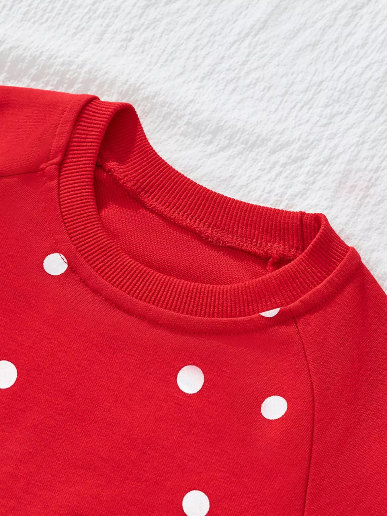 Children's Polka Dot Cartoon Graphic Crew Neck Sweatshirt
