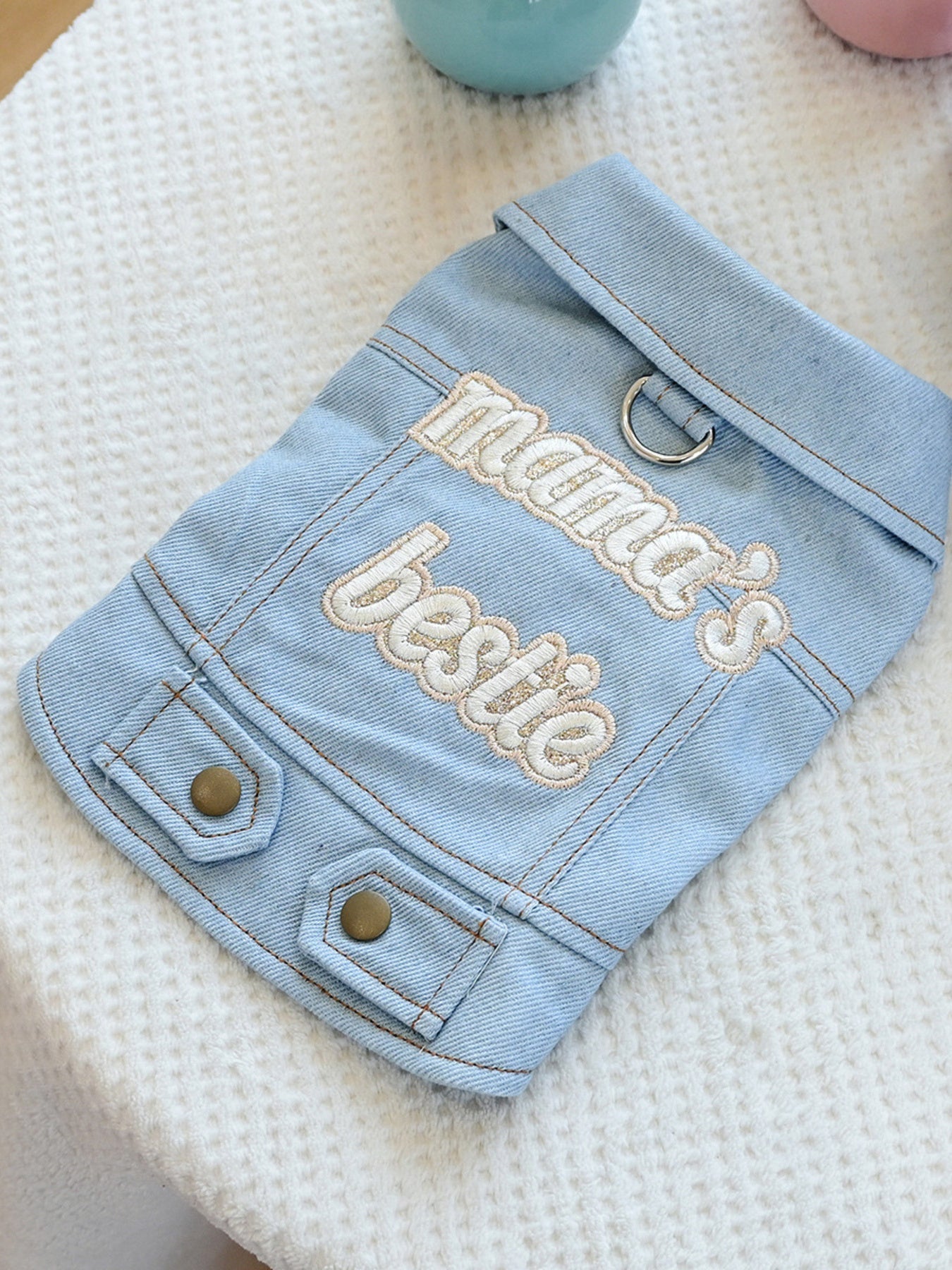 Embroidered Denim Pet Jacket