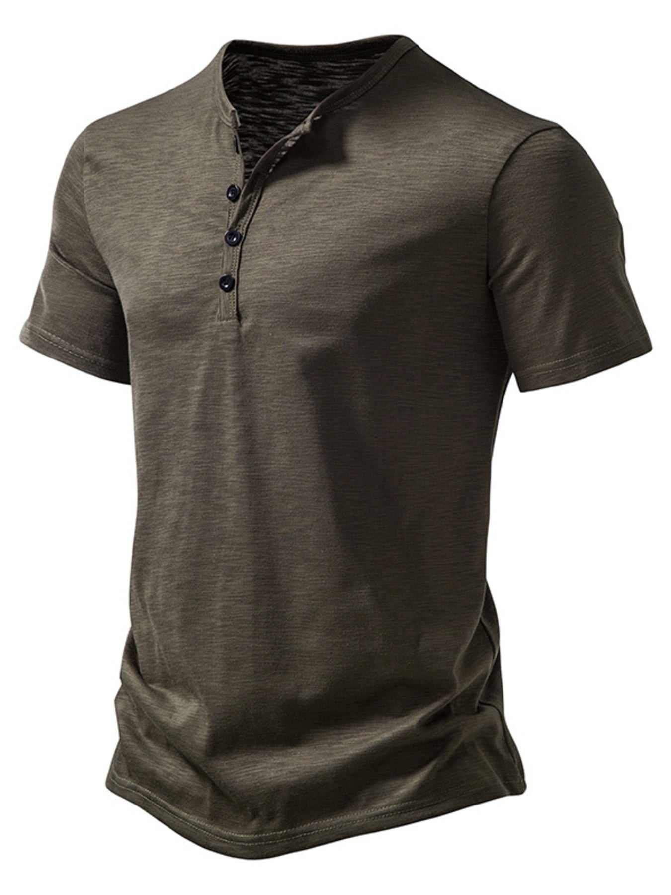 Men's Casual Button Detail T-Shirt