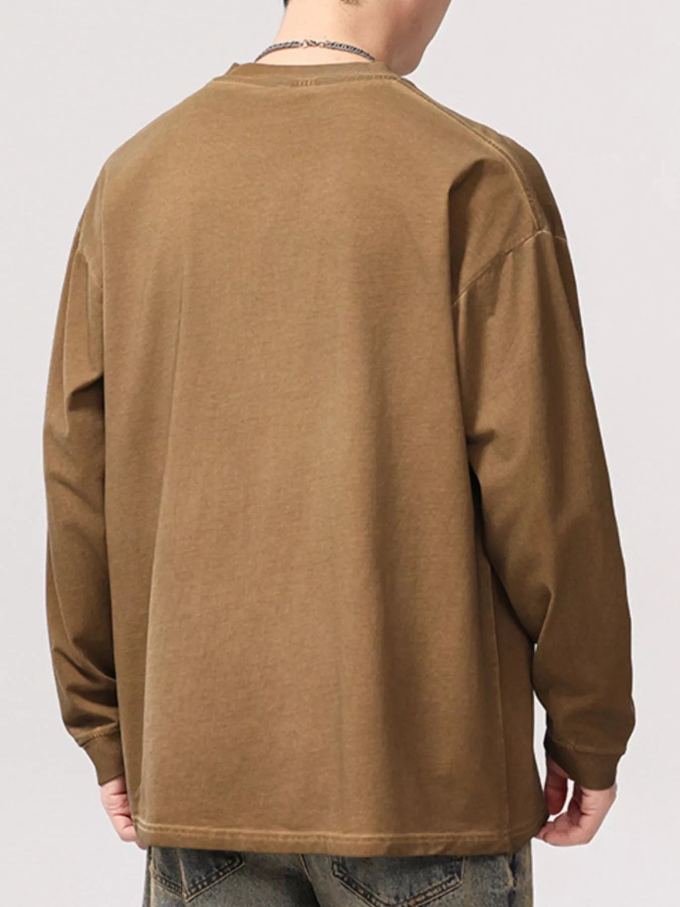 Men's Plus Size Letter Graphic Long Sleeve T-Shirt