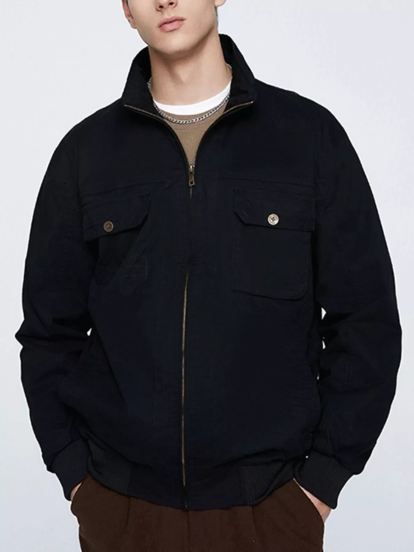 Men's Plus Size Casual Lightweight Zip-Up Jacket