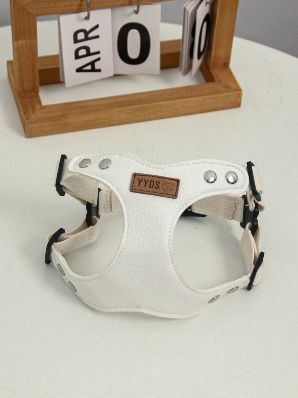 Rivet-Decorated Dog Harness Leash Set