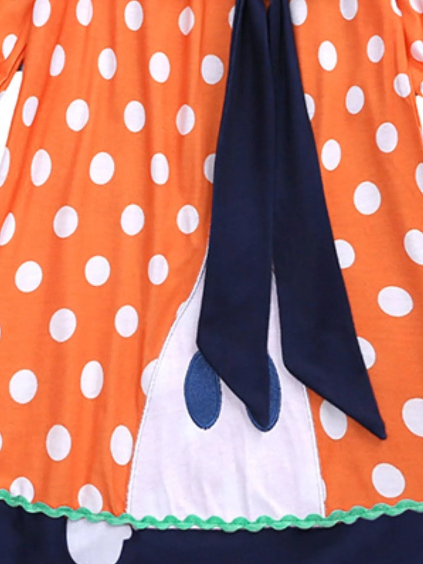 Children's Halloween Ghost Polka Dot Dress with Bow