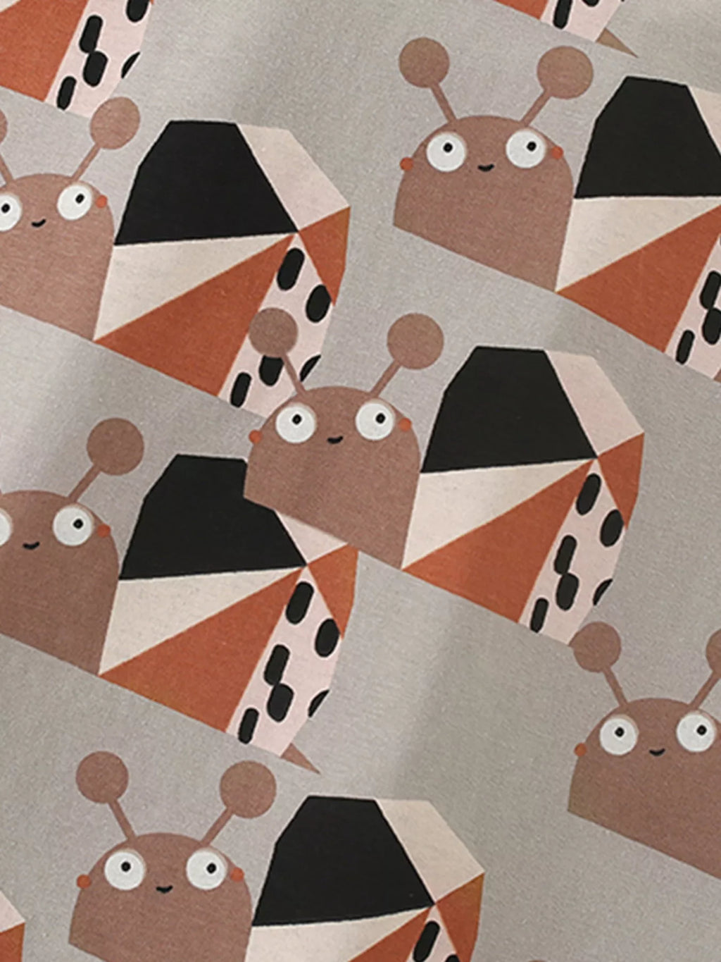 Children's Snail Print Round Neck Tee and Shorts Set