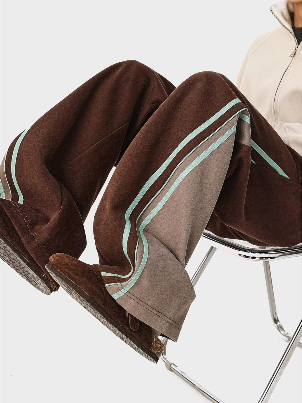 Men's Plus Size Striped Drawstring Wide Leg Casual Pants