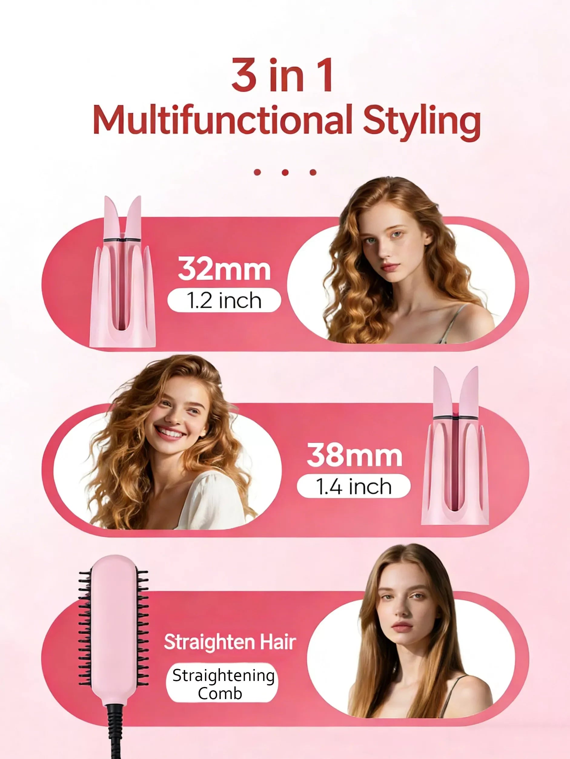 2-in-1 Automatic Rotating Ceramic Curling Iron