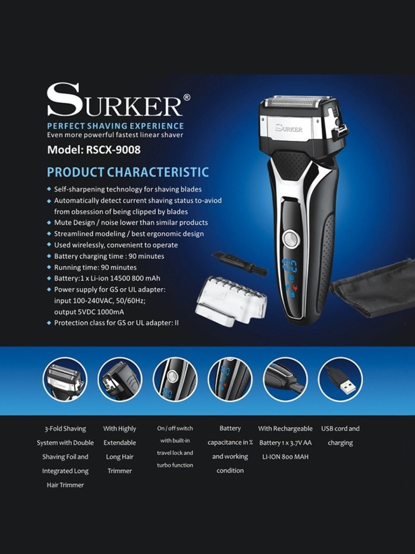 Rechargeable Electric Shaver