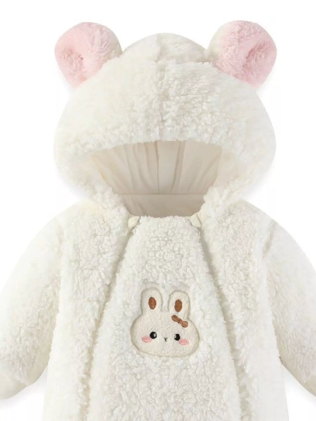 Cute Bunny Hooded Fleece One-Piece