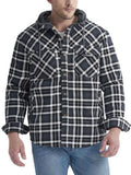 Men's Snap Down Plaid Flannel Hooded Jacket