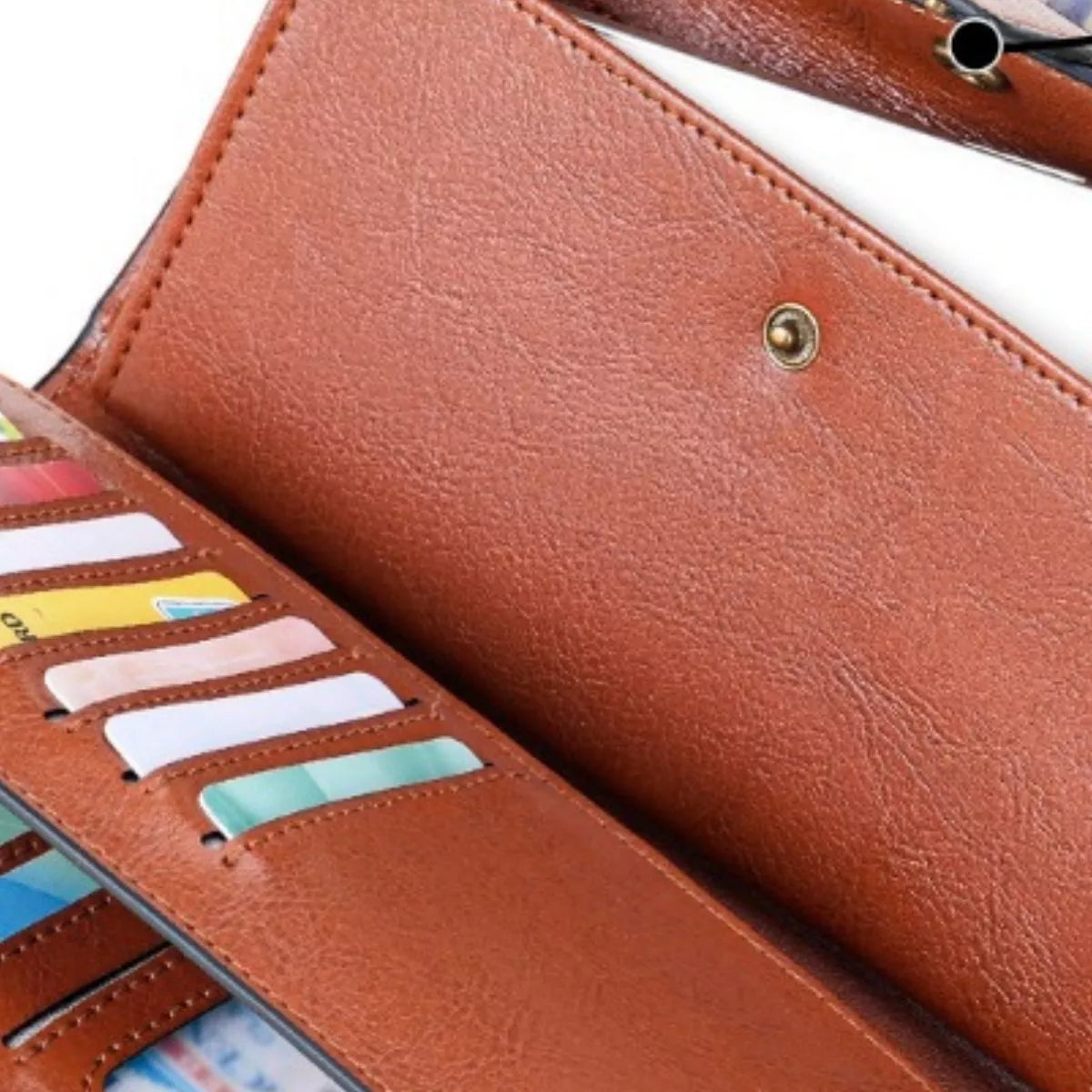 Vintage Style Long Leather Wallet