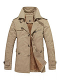 Men's Plus Size Button Up Long Sleeve Coat