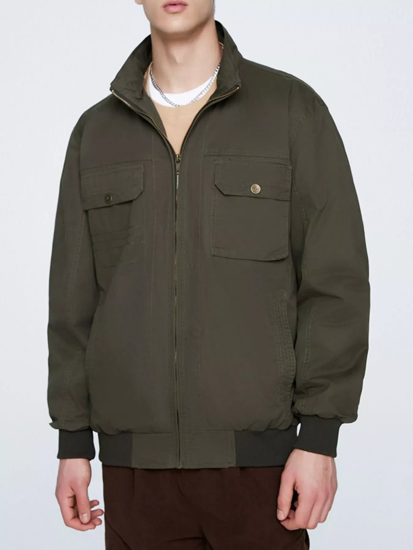 Men's Plus Size Casual Lightweight Zip-Up Jacket