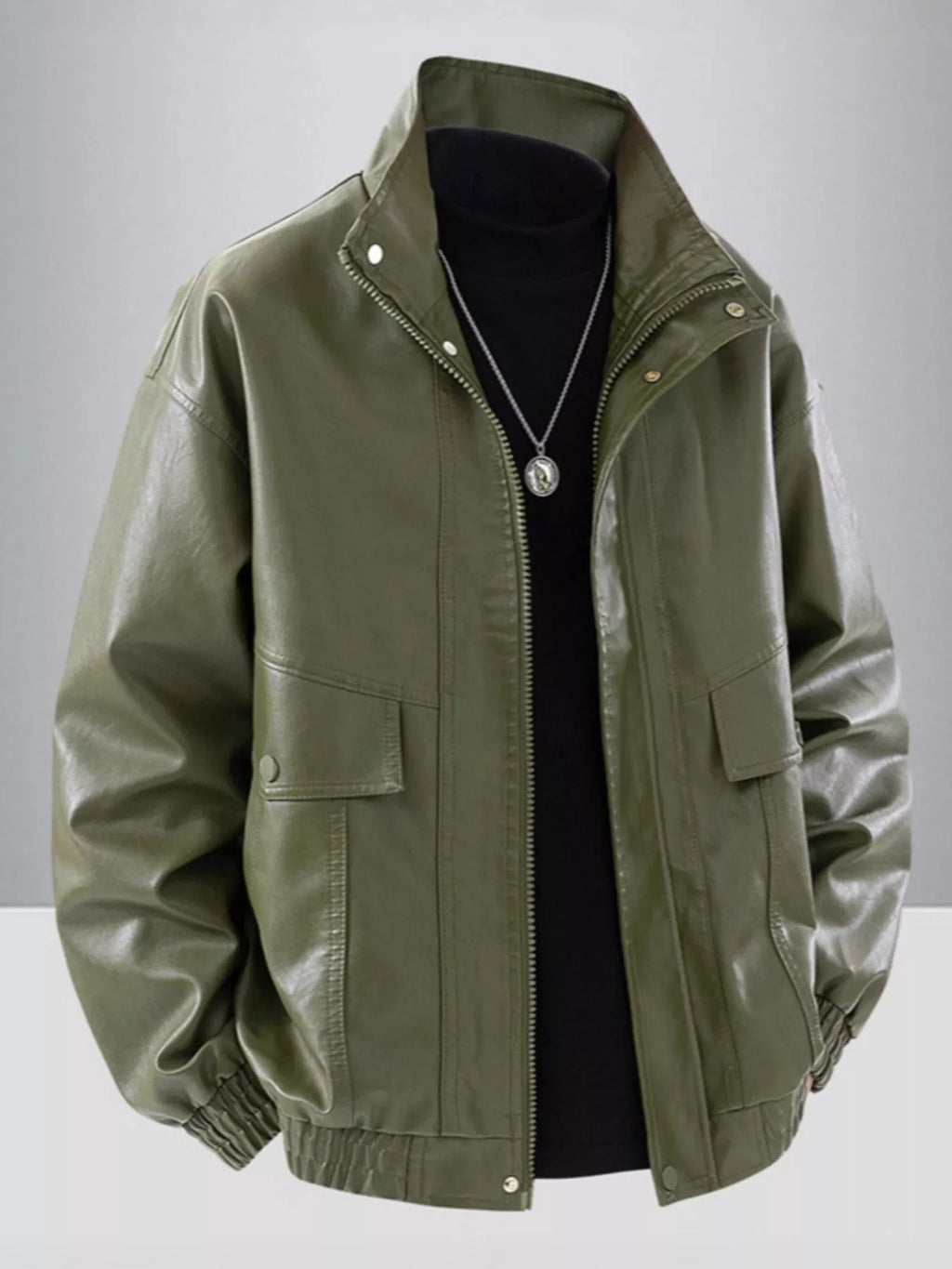 Men's Plus Size Casual Zip Up Jacket