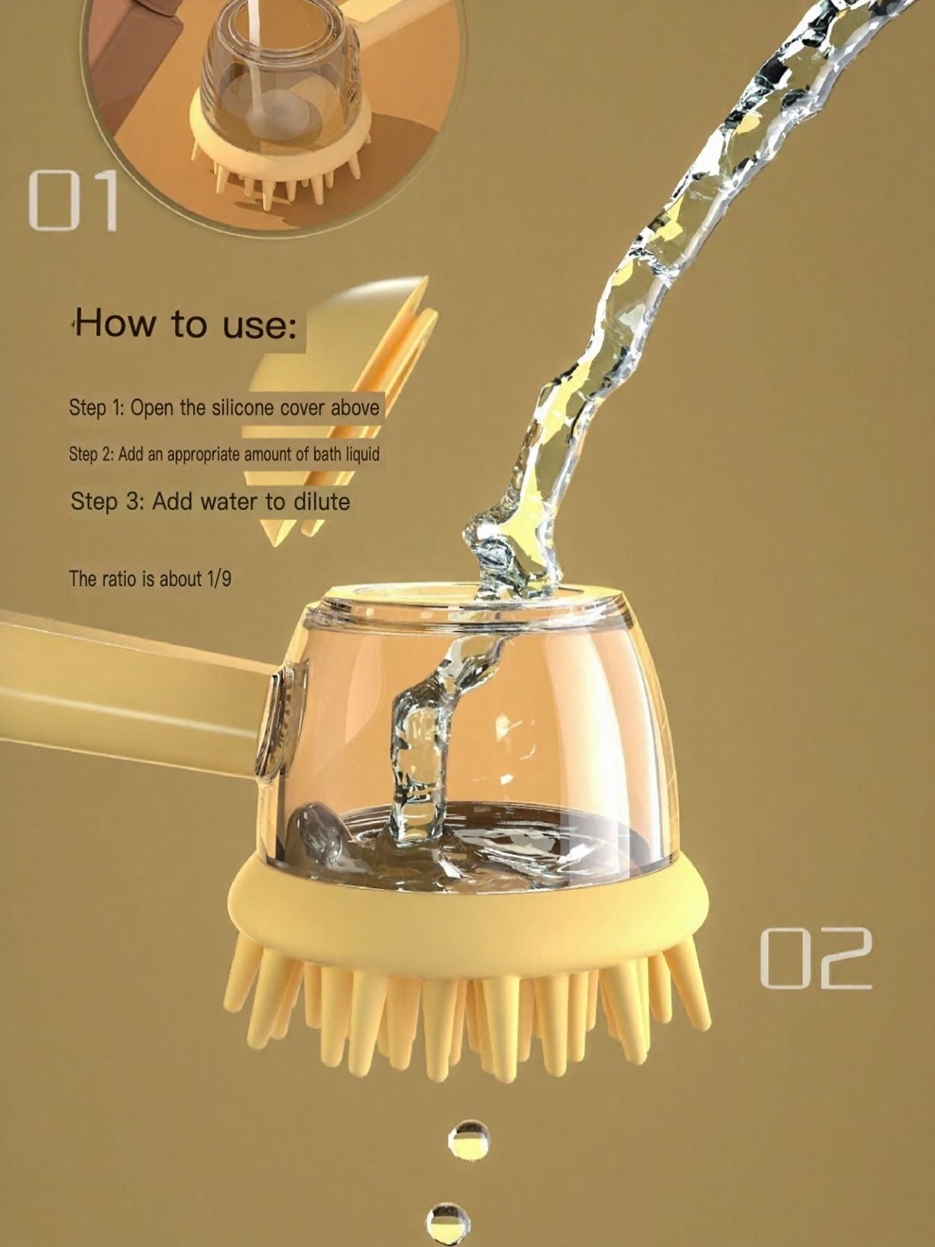Add Liquid Pet Bath Brush