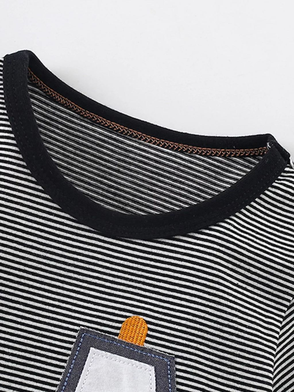 Children's Cartoon Excavator Striped T-Shirt