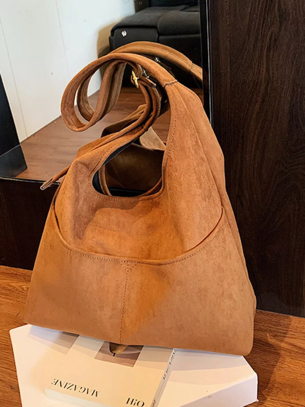 Minimalist Suede Shoulder Bag