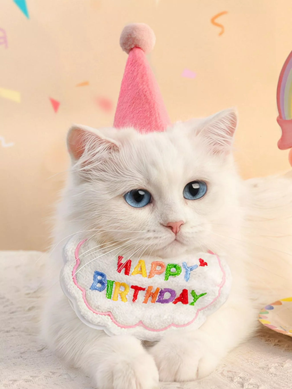 7 Piece Pet Birthday Hat & Scarf Set