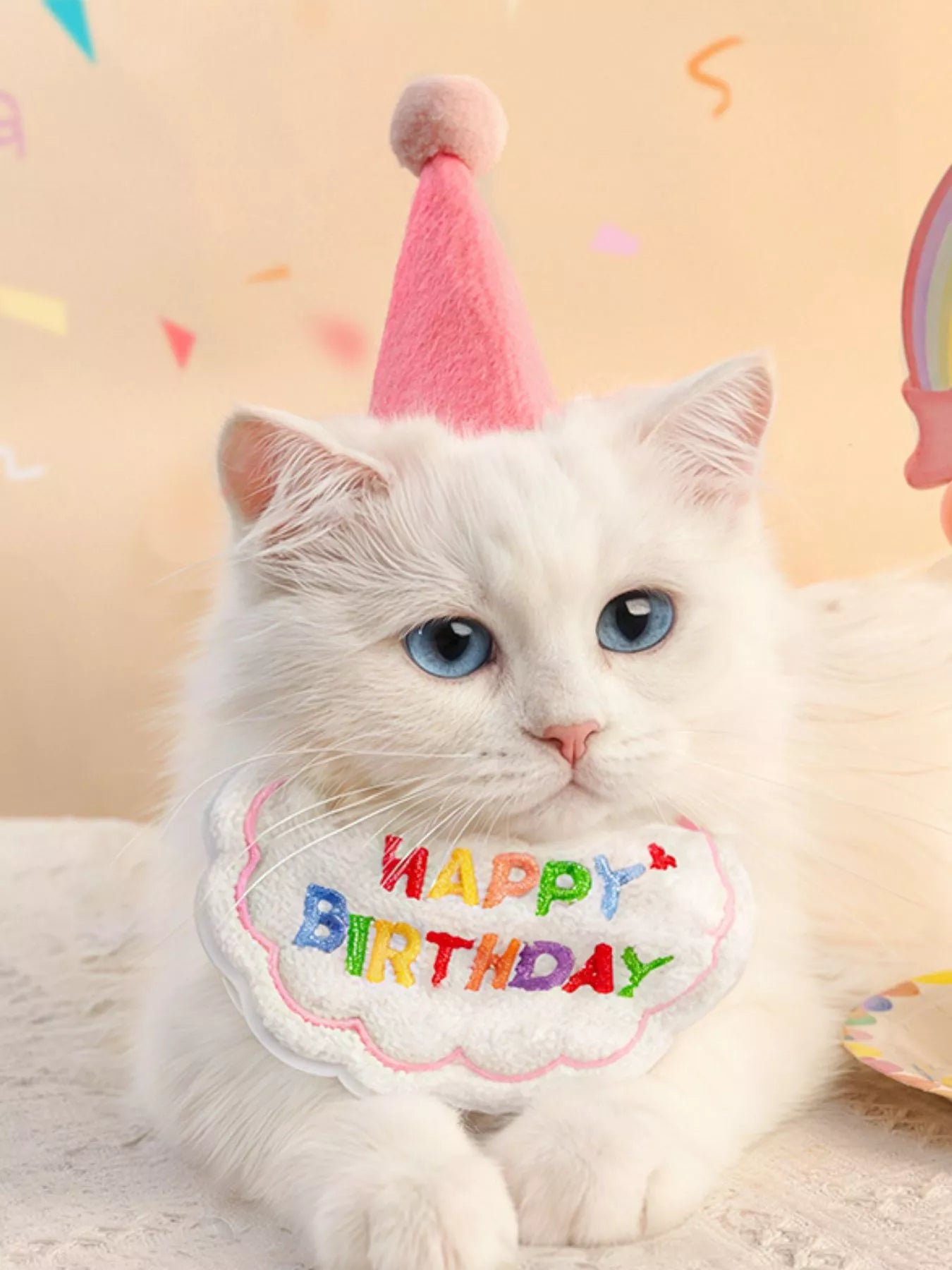 7 Piece Pet Birthday Hat & Scarf Set