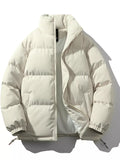 Men's Full Size Padded Zip Up Puffer Jacket Plus Size
