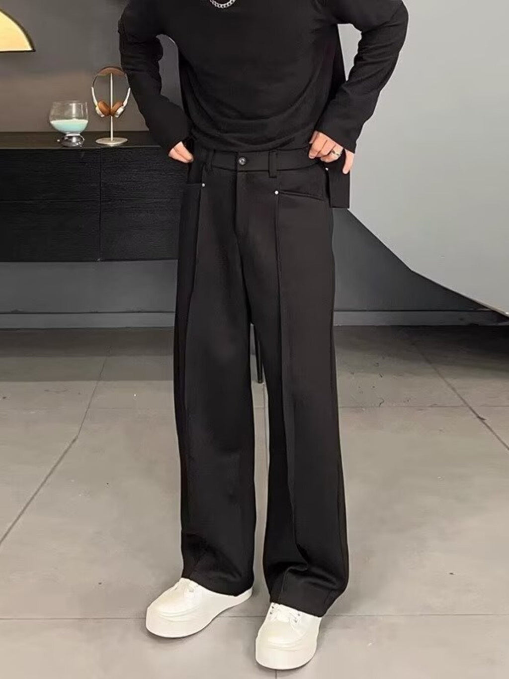Men's Plus Size Wide Leg Pants