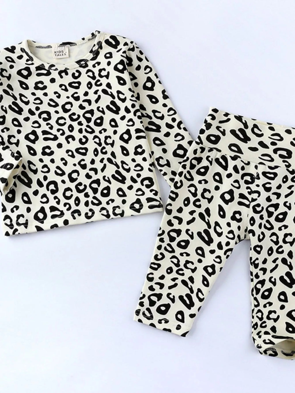 Children's Leopard Print Long Sleeve Top and Pants Set