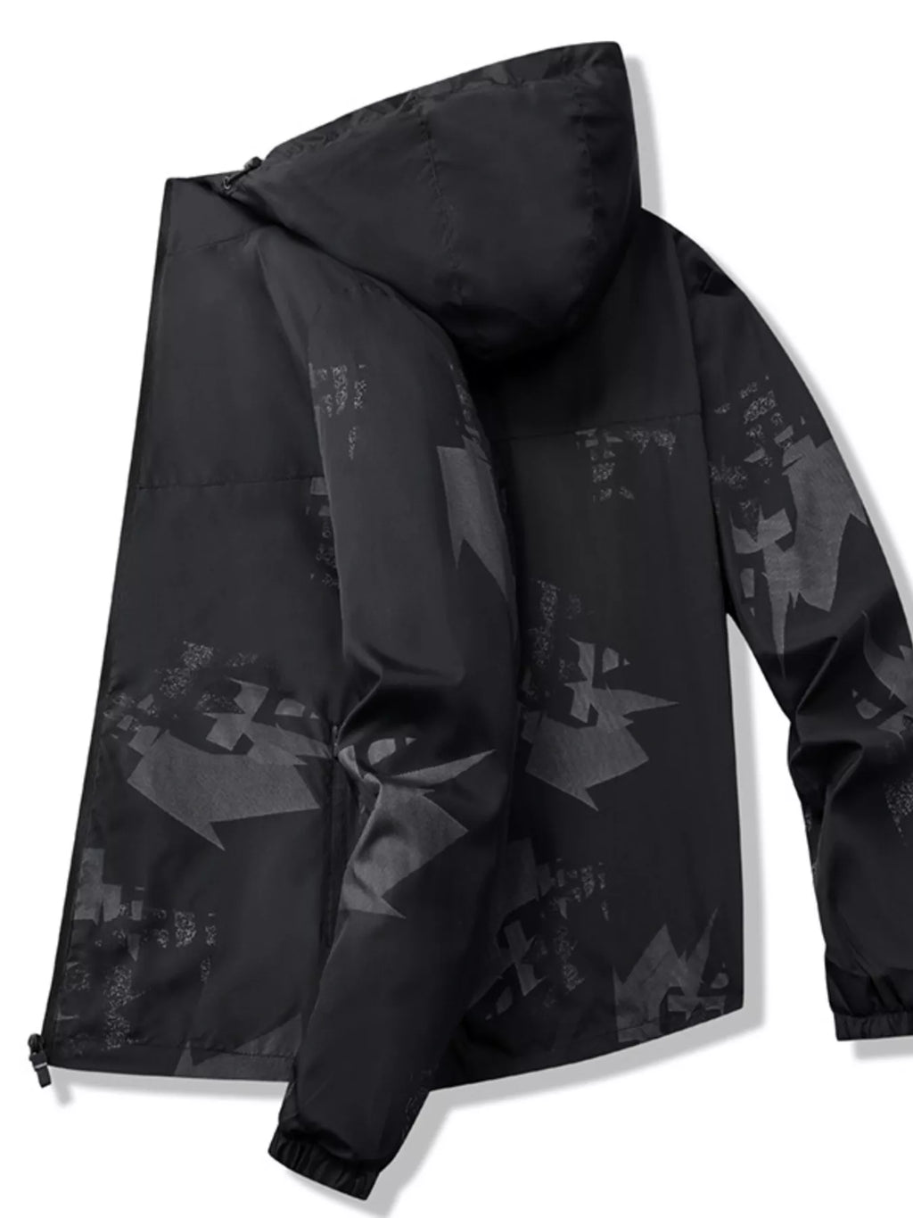 Men's Plus Size Lightweight Hooded Windbreaker Jacket