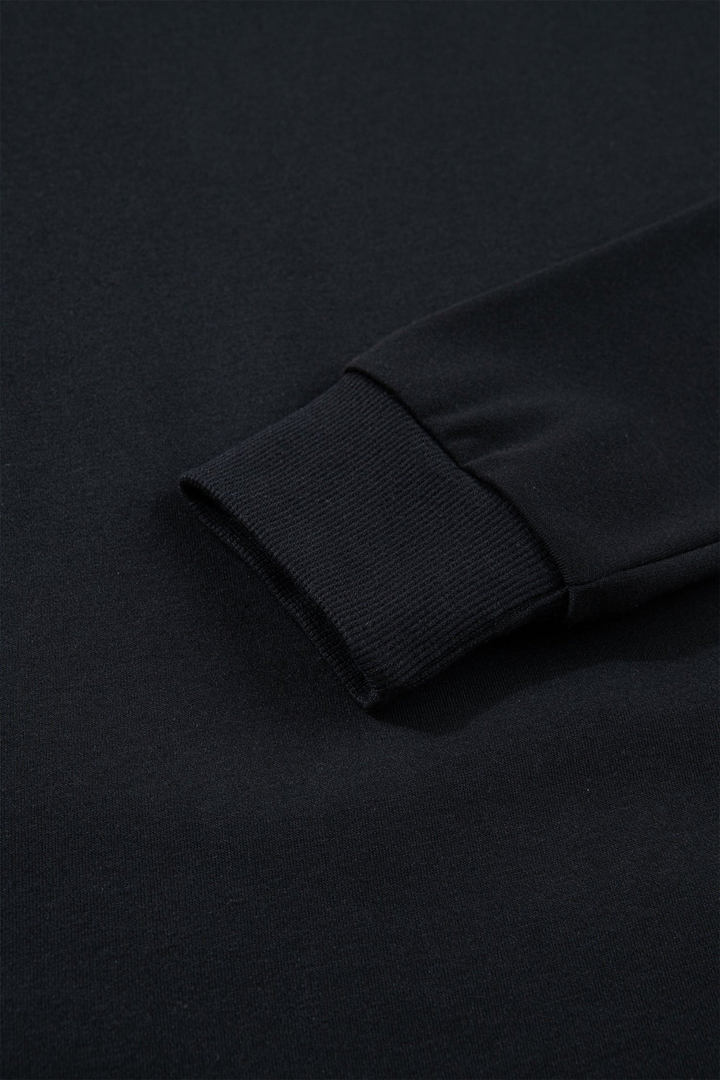 Black Solid Color Dropped Shoulder Long Sleeve Top