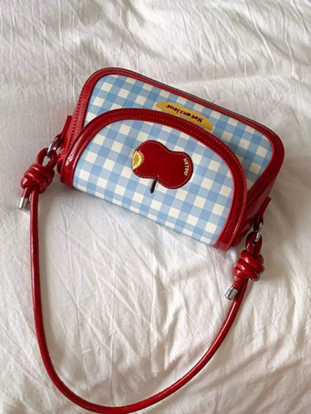 Apple Gingham Shoulder Bag