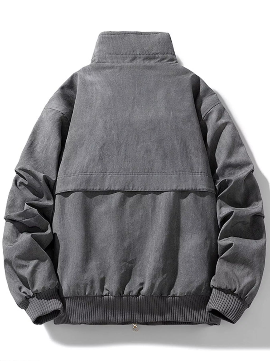 Men's Plus Size Sherpa Lined Stand Collar Bomber Jacket
