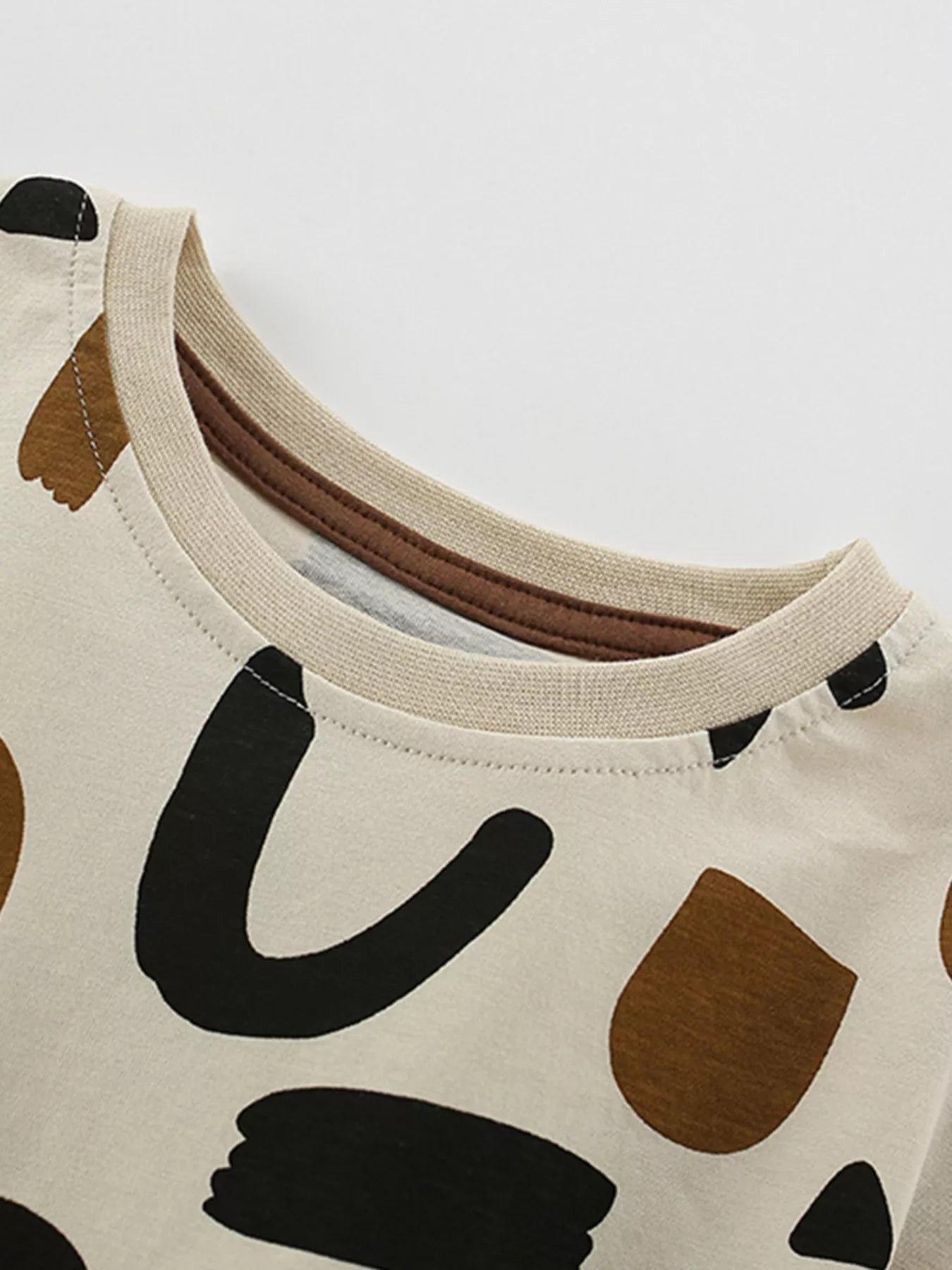 Children's Abstract Print Casual Tee and Shorts Set
