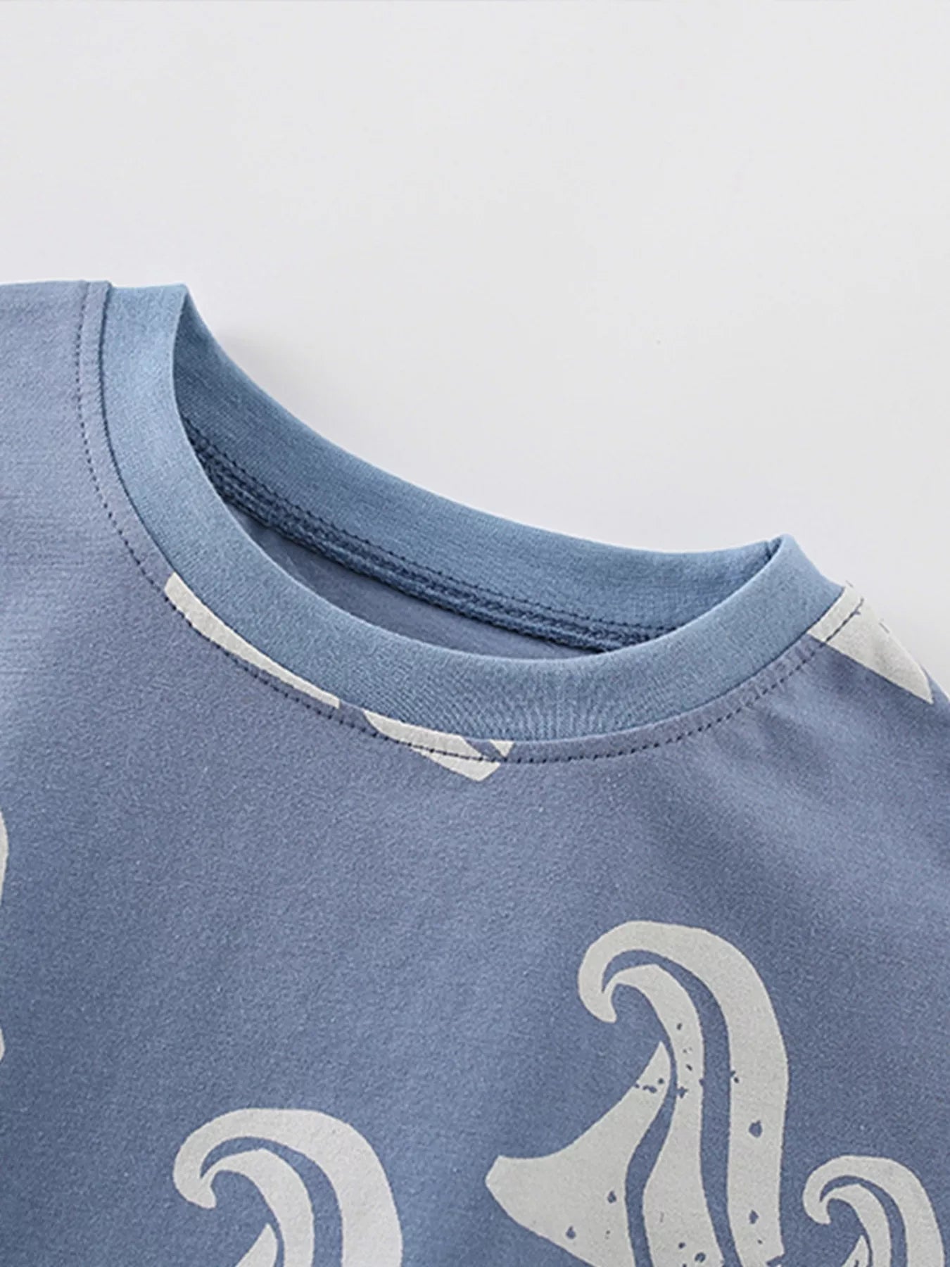 Children's Ocean Wave Print Tee and Shorts Set