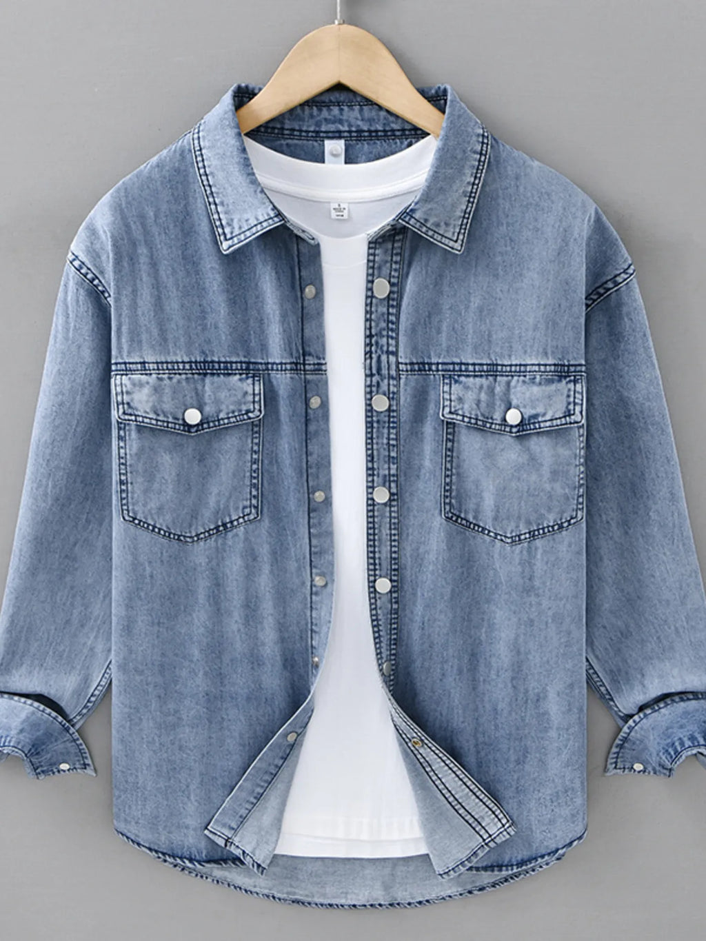 Men's Plus Size Snap Down Denim Shirt