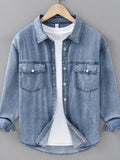 Men's Plus Size Snap Down Denim Shirt