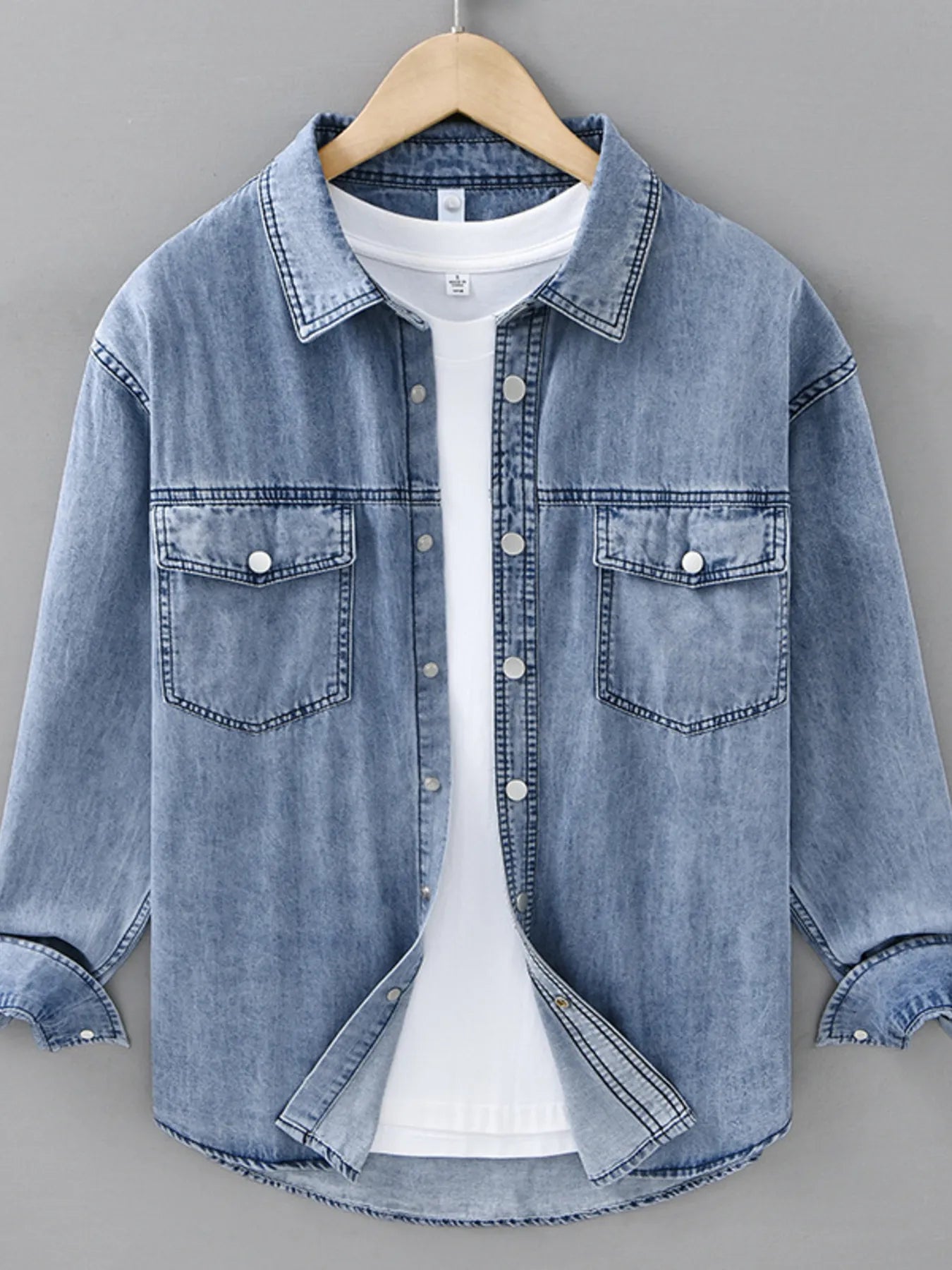Men's Plus Size Snap Down Denim Shirt