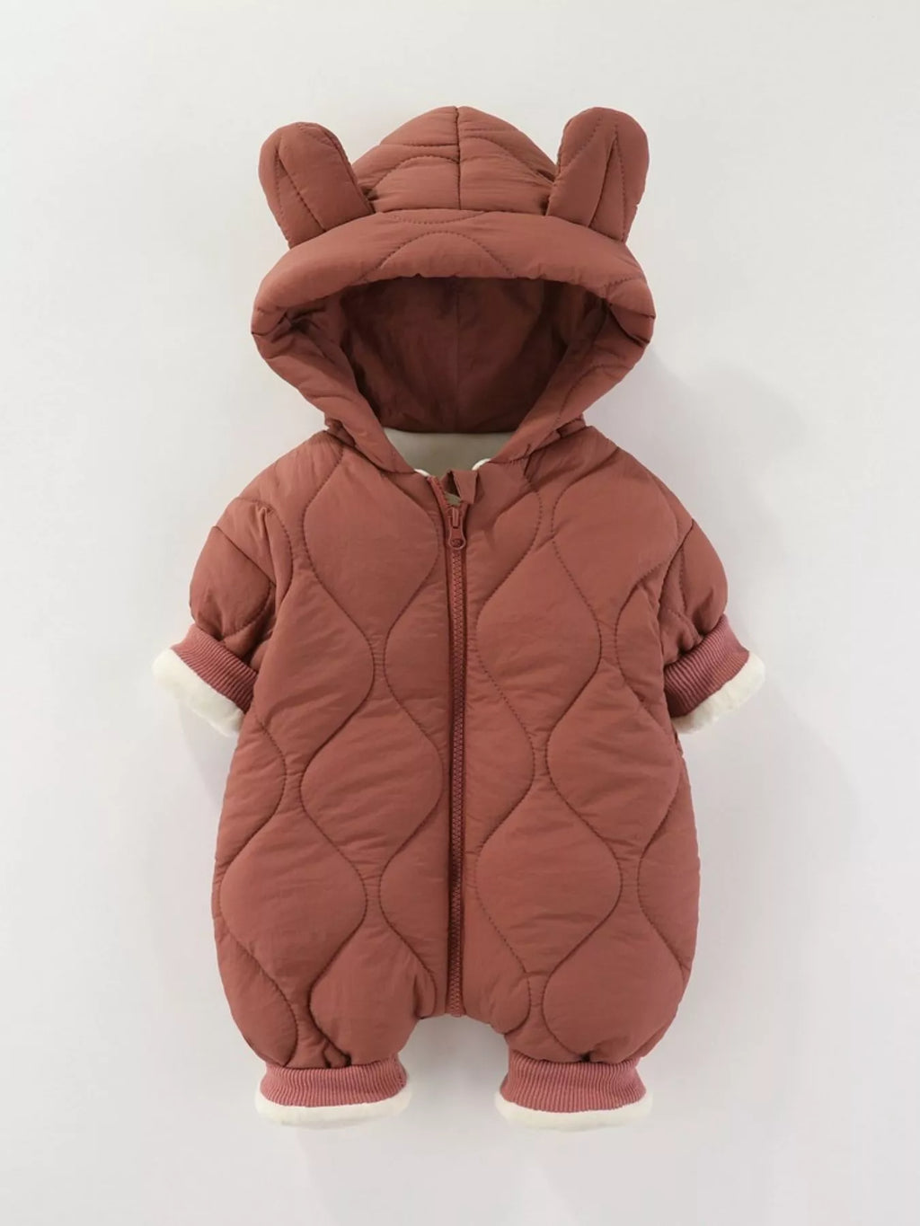 Children's Zip Front Hooded Padded One-Piece