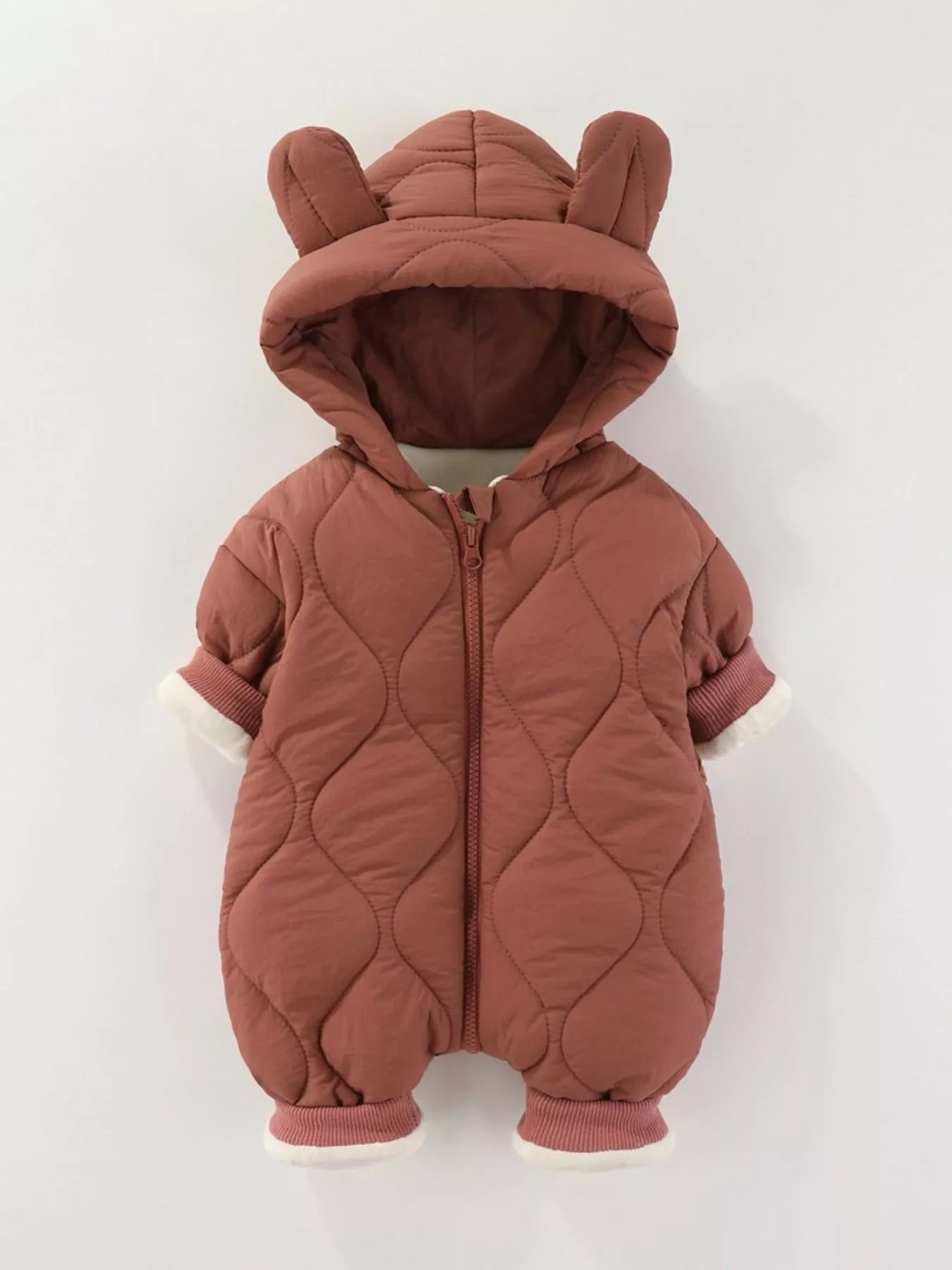 Children's Zip Front Hooded Padded One-Piece