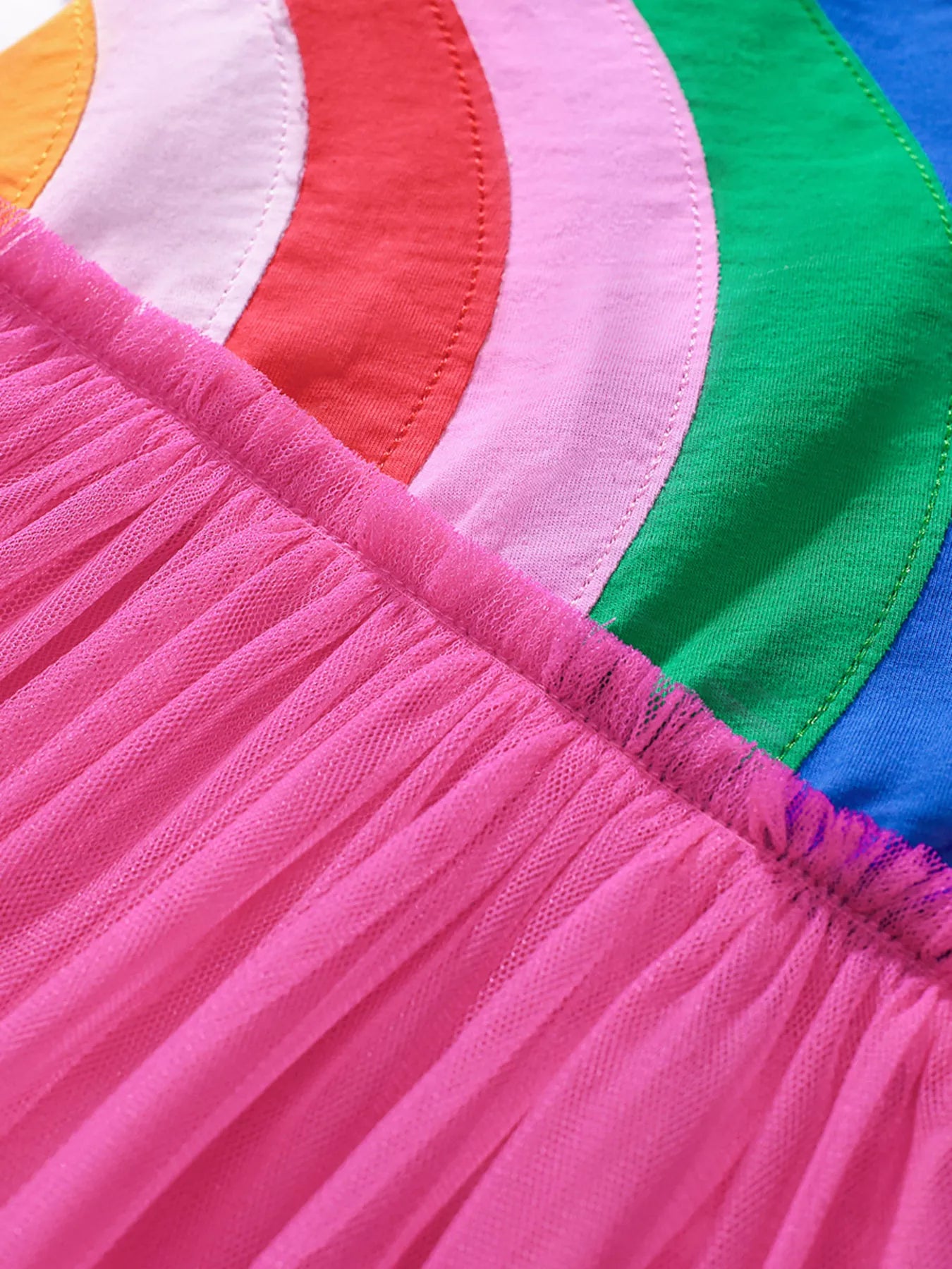 Children's Rainbow Short Sleeve Tulle Dress