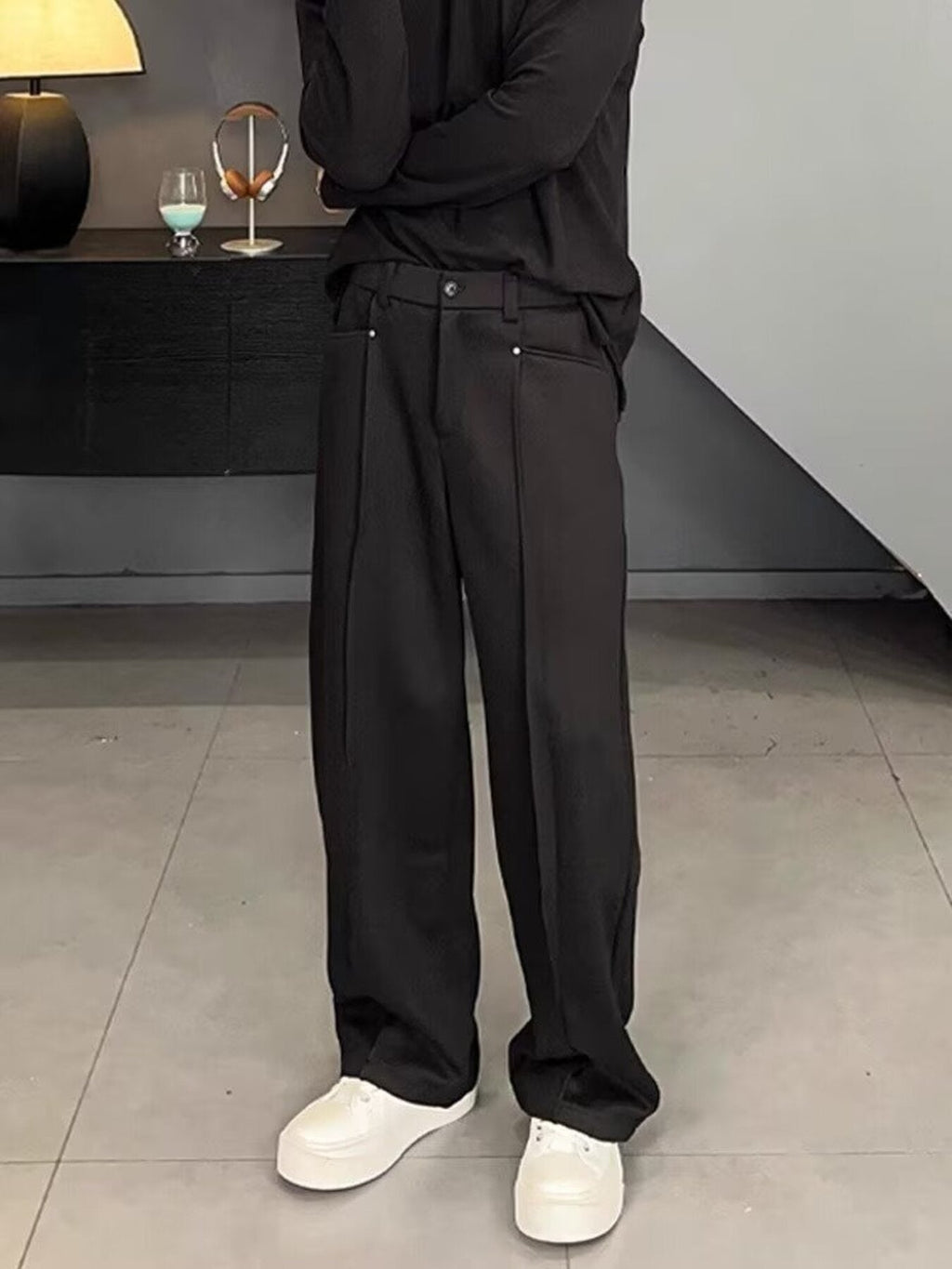 Men's Plus Size Wide Leg Pants