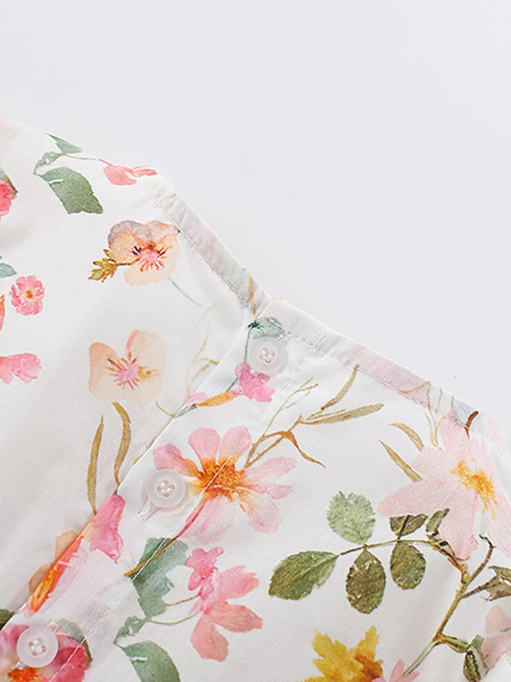 Children's Floral Print Ruffled Sleeve Dress